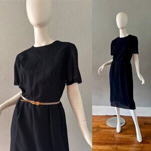 Vintage 60s Black Sheath CLAIRE TIFFANY Traveler Party Dress M